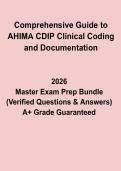 Comprehensive AHIMA CDIP Guide &vert; Clinical Coding & Documentation Study PDF