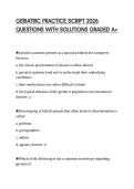 GERIATRIC PRACTICE SCRIPT 2026&NewLine;QUESTIONS WITH SOLUTIONS GRADED A&plus;