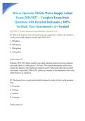 Driver Operator Mobile Water Supply Actual Exam 2026&sol;2027 &ndash; Complete Exam-Style Questions with Detailed Rationales &vert; 100&percnt; Verified &vert; Pass Guaranteed &ndash; A&plus; Graded