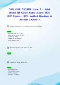 NSG 4100&sol; NSG4100 Exam 3 &ndash; Adult Health III Guide&vert; Galen &lpar;Latest 2026&sol; 2027 Update&rpar; 100&percnt; Verified Questions & Answers &vert; Grade A