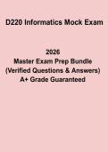 D220 Informatics Mock Exam PDF &vert; Practice Questions&comma; Answers & Study Guide