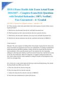 HOSA Home Health Aide Exam Actual Exam 2026&sol;2027 &ndash; Complete Exam-Style Questions with Detailed Rationales &vert; 100&percnt; Verified &vert; Pass Guaranteed &ndash; A&plus; Graded&NewLine;&NewLine;