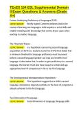 TExES 154 ESL Supplemental Domain II Exam Questions & Answers &lpar;Grade A&plus;&rpar;&period;docx&NewLine;&NewLine;