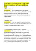 TExES ESL Supplemental &lpar;154&rpar; Laws Exam Questions & Answers &lpar;Grade A&plus;&rpar;&period;docx&NewLine;&NewLine;