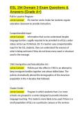 ESL 154 Domain 3 Exam Questions & Answers &lpar;Grade A&plus;&rpar;&period;docx&NewLine;&NewLine;