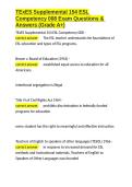 TExES Supplemental 154 ESL Competency 008 Exam Questions & Answers &lpar;Grade A&plus;&rpar;&period;docx&NewLine;&NewLine;