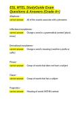 ESL MTEL StudyGuide Exam Questions & Answers &lpar;Grade A&plus;&rpar;&period;docx&NewLine;&NewLine;