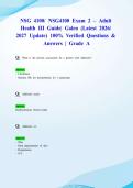 NSG 4100&sol; NSG4100 Exam 2 &ndash; Adult Health III Guide&vert; Galen &lpar;Latest 2026&sol; 2027 Update&rpar; 100&percnt; Verified Questions & Answers &vert; Grade A&NewLine;