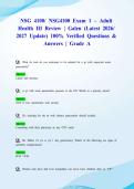 NSG 4100&sol; NSG4100 Exam 1 &ndash; Adult Health III Review &vert; Galen &lpar;Latest 2026&sol; 2027 Update&rpar; 100&percnt; Verified Questions & Answers &vert; Grade A