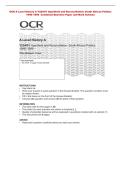 OCR A Level History A Y224&sol;01 Apartheid and Reconciliation&colon; South African Politics&NewLine;1948&ndash;1999 Combined Question Paper and Mark Scheme 
