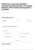 PNH301 Test 1 Actual Exam 2026&sol;2027 &ndash; Complete Exam-Style Questions with Detailed Rationales &vert; 100&percnt; Verified &vert; Pass Guaranteed &ndash; A&plus; Graded