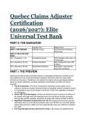 Quebec Claims Adjuster Certification Exam Test Bank &lpar;2026&sol;2027&rpar; &vert; AMF&comma; Loi 15 & CCQ Q&A