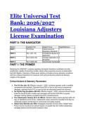 Elite 2026&sol;2027 Louisiana Claims Adjuster License Exam Test Bank &vert; 60 Questions & Answers