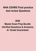 NHA CEHRS Final Practice Test PDF &vert; Study Guide&comma; Questions & Answers &lpar;2026&rpar;