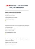 CMCA Practice Exam 2026 &ndash; Questions and Correct Answers