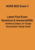 NURS 8022 Exam 3 Study Guide &vert; Advanced Nursing Questions & Answers PDF