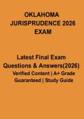 Oklahoma Jurisprudence Exam 2026 Study Guide &vert; Nursing Law Questions & Answers PDF