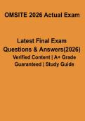 OMSITE 2026 Actual Exam Study Guide &vert; Questions & Answers Practice Test PDF