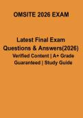 OMSITE 2026 Exam Study Guide &vert; Dental Questions & Answers Practice PDF
