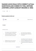 WAXING MOCK EXAM WITH CORRECT ACTUAL QUESTIONS AND CORRECTLY WELL DEFINED ANSWERS LATEST ALREADY GRADED A&plus; 2026