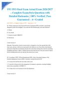 FF1 IFO Final Exam Actual Exam 2026&sol;2027 &ndash; Complete Exam-Style Questions with Detailed Rationales &vert; 100&percnt; Verified &vert; Pass Guaranteed &ndash; A&plus; Graded&NewLine;&NewLine;