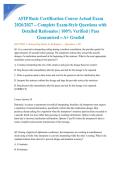 AFIP Basic Certification Course Actual Exam 2026&sol;2027 &ndash; Complete Exam-Style Questions with Detailed Rationales &vert; 100&percnt; Verified &vert; Pass Guaranteed &ndash; A&plus; Graded&NewLine;&NewLine;