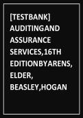Test Bank for Auditing and Assurance Services 16th Edition &ndash; Arens&comma; Elder & Beasley &vert; 2025&sol;2026 Latest Update&NewLine;
