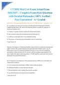 CT DDS Med Cert Exam Actual Exam 2026&sol;2027 &ndash; Complete Exam-Style Questions with Detailed Rationales &vert; 100&percnt; Verified &vert; Pass Guaranteed &ndash; A&plus; Graded&NewLine;&NewLine;