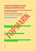SCHOLASTIC ASSESSMENT TEST &lpar;SAT&rpar; &NewLine;VOCABULARY EXAMINATION 2026 &NewLine;Comprehensive Assessment of Academic Word Knowledge&comma; Contextual &NewLine;Usage&comma; and Critical Reading Skills &NewLine;Examination Level&colon; College Admission Readiness &NewLine;Subject Area&colon; English Language &ndash; Vocab