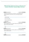 HIMA 410 Quiz 2 with Correct Answers &vert; Informatics and Analytics &vert; Fall 2026&sol;27 American Military University&period;