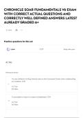CHRONICLE SOAR FUNDAMENTALS V6 EXAM WITH CORRECT ACTUAL QUESTIONS AND CORRECTLY WELL DEFINED ANSWERS LATEST ALREADY GRADED A&plus;