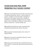 HCQM EXAM 2026 FINAL PAPER&NewLine;PRESENTING FULLY SOLVED CONTENT