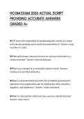 HCQM EXAM 2026 ACTUAL SCRIPT&NewLine;PROVIDING ACCURATE ANSWERS&NewLine;GRADED A&plus;&NewLine;