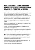 HCV SPECIALIST EXAM 2026 TEST&NewLine;PAPER QUESTIONS AND SOLUTIONS&NewLine;GRADED A&plus; VERIFIED ANSWERS&NewLine;