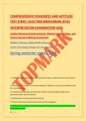 COMPREHENSIVE READINESS AND APTITUDE &NewLine;TEST &lpar;CRAT&rpar; &vert;ELECTROCARDIOGRAM &lpar;ECG&rpar;  &NewLine;INTERPRETATION EXAMINATION 2026 &NewLine;Cardiac Electrical Activity Analysis&comma; Rhythm Interpretation&comma; and &NewLine;Clinical Decision-Making Assessment &NewLine;Medical &sol; Nursing &sol; Allied Health Sci