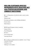 HDI CSR CUSTOMER SERVICE&NewLine;REPRESENTATIVE PRACTICE SET&NewLine;2026 TESTED QUESTIONS AND&NewLine;CORRECT SOLUTIONS