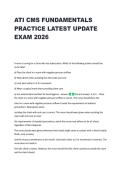 ATI CMS FUNDAMENTALS &NewLine;PRACTICE LATEST UPDATE &NewLine;EXAM 2026 