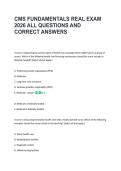 CMS FUNDAMENTALS REAL EXAM &NewLine;2026 ALL QUESTIONS AND &NewLine;CORRECT ANSWERS 