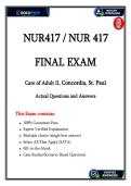 NUR 417 Final Exam &vert; Care of Adult II &vert; Verified Nursing Questions & Answers