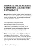 HESI 799 RN EXIT EXAM 2026 PRACTICE TEST&NewLine;PAPER PATIENT CARE MANAGEMENT REVIEW&NewLine;SHEET FULL SOLUTIONS