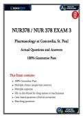NUR 378 Exam 3 &vert; Pharmacology Clinical Scenarios &vert; Verified Nursing Questions & Answers