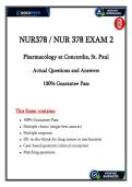 NUR 378 Exam 2 &vert; Pharmacology Applications &vert; Verified Nursing Questions & Answers