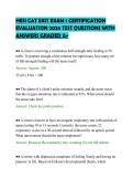 HESI CAT EXIT EXAM 1 CERTIFICATION&NewLine;EVALUATION 2026 TEST QUESTIONS WITH&NewLine;ANSWERS GRADED A&plus;