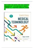 TEST BANK FOR QUICK & EASY MEDICAL TERMINOLOGY 10TH EDITION BY PEGGY C&period; LEONARD ALL CHAPTER COMPLETE GRADE A&plus;