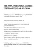 HESI DENTAL HYGIENE ACTUAL EXAM 2026&NewLine;VERIFIED QUESTIONS AND SOLUTIONS&NewLine;
