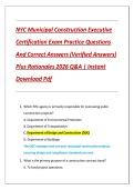 NYC Municipal Construction Executive Certification Exam New York City 2026 complete practice questions with verified answers and detailed rationales for exam preparation