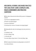HESI DENTAL HYGIENE CASE BASED PRACTICE&NewLine;TEST 2026 STUDY GUIDE COMPLETE ORAL&NewLine;HEALTH ASSESSMENT AND PRACTICE&NewLine;QUESTIONS