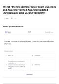 TFM08 "the fire sprinkler rules" Exam Questions and Answers &lpar;Verified Answers&rpar; Updated &lpar;Actual Exam&rpar; 2026 LATEST VERSION&excl;&excl;