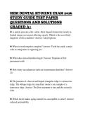 HESI DENTAL HYGIENE EXAM 2026&NewLine;STUDY GUIDE TEST PAPER&NewLine;QUESTIONS AND SOLUTIONS&NewLine;GRADED A&plus;&NewLine;