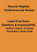 Vascular Registry Cerebrovascular Review Study Guide &vert; RVT Exam Questions & Answers PDF
